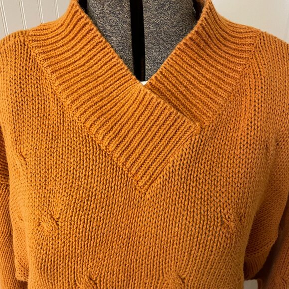 VTG BURNT ORANGE RAMIE AND COTTON LONG SWEATER SIZE M BY CHRISTIE & JILL - Picture 2 of 9